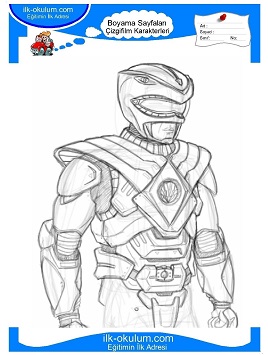 Çocuklar İçin Power Rangers Boyama Sayfaları 